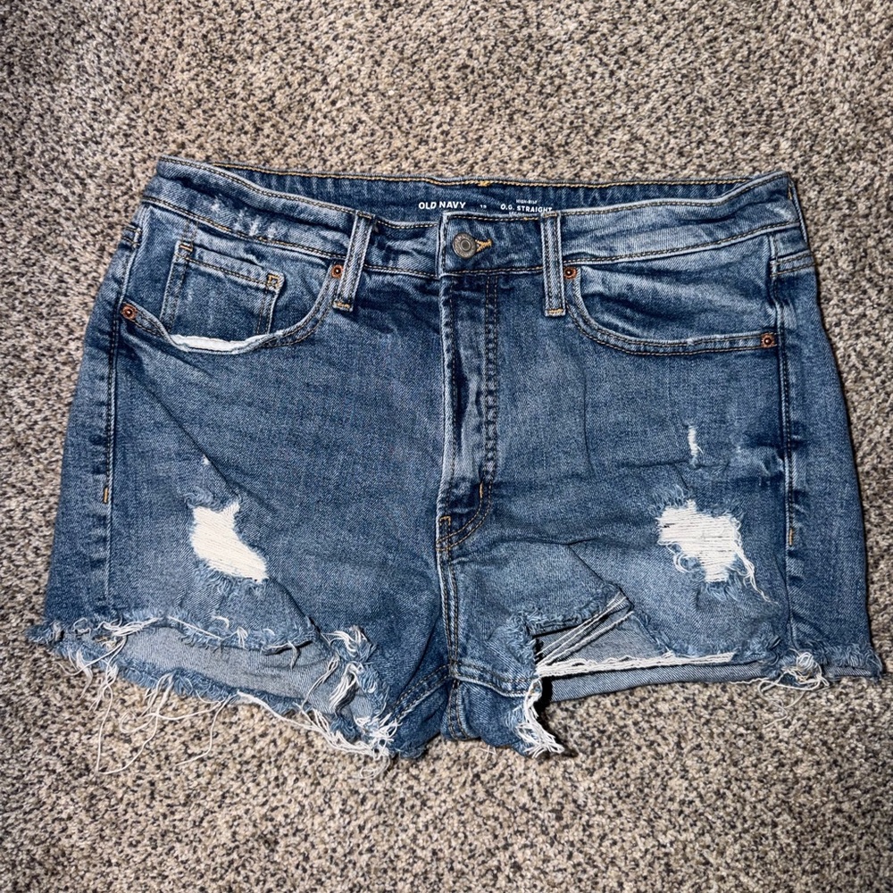 Old Navy Women's Distressed hi-rise Jean Shorts